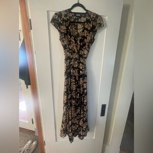 Reformation floral wrap dress, size 2